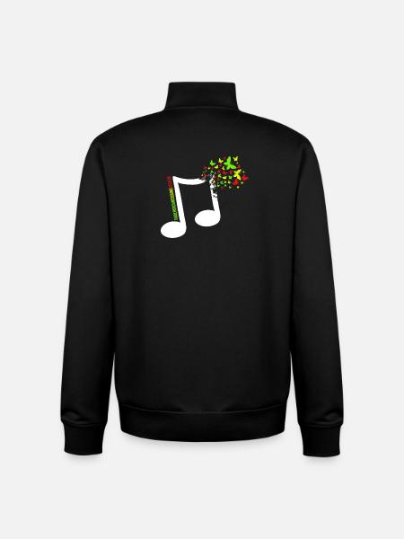 Note couleur papillon - Sweat zippé unisexe en coton bio Stanley/Stella - noir
