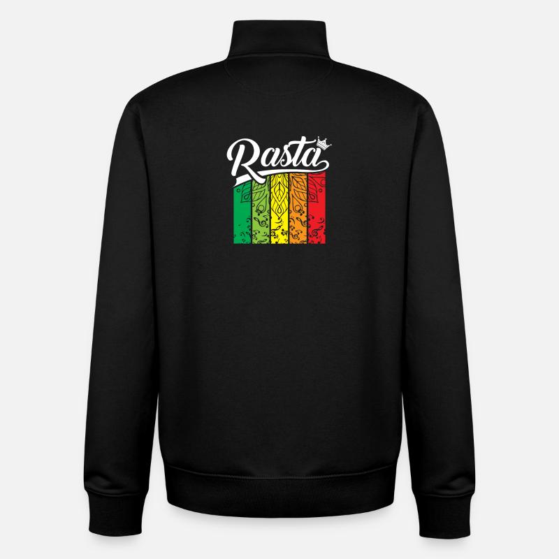 Bannière arc-en-ciel pastel - Sweat zippé unisexe en coton bio Stanley/Stella - noir
