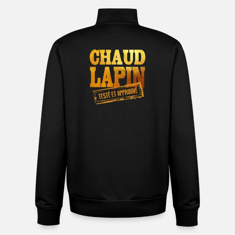 Chaud La Pin Texte Approve Graphic - Sweat zippé unisexe en coton bio Stanley/Stella - noir