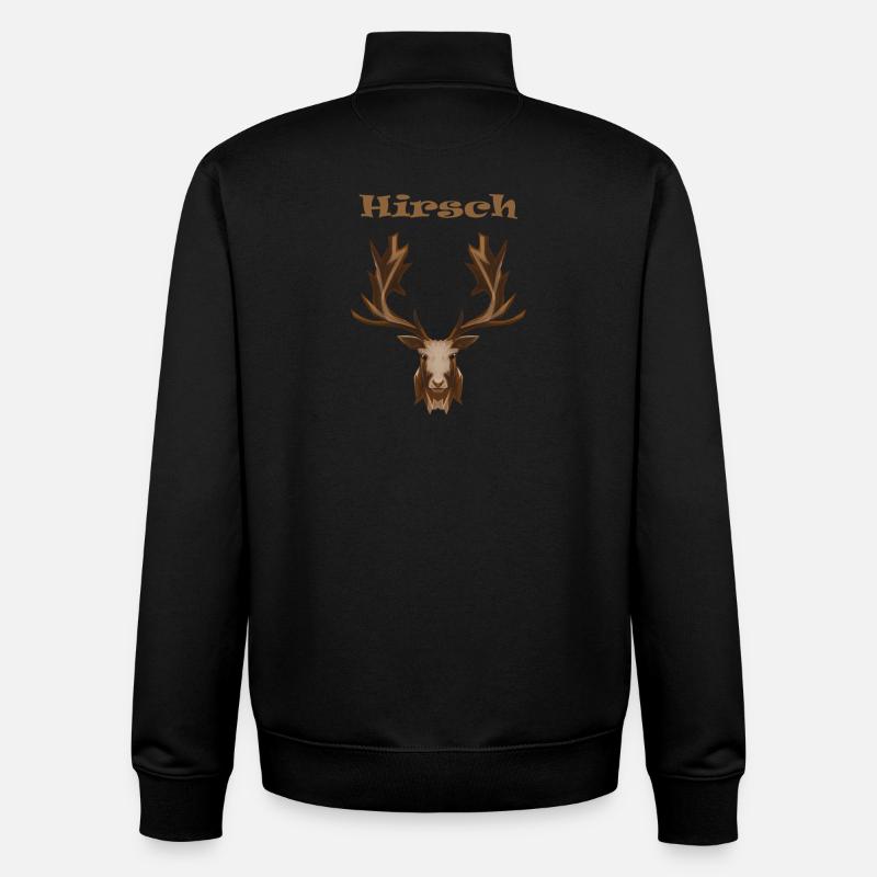 deer - Unisex Organic Zip Sweatshirt by Stanley/Stella - black