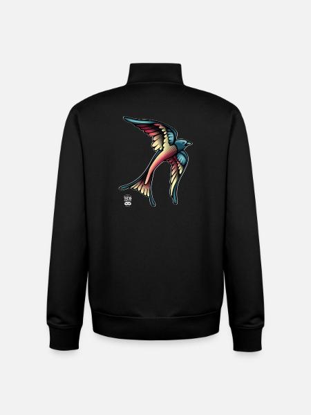 Tattoo Swallow - Unisex Organic Zip Sweatshirt by Stanley/Stella - black