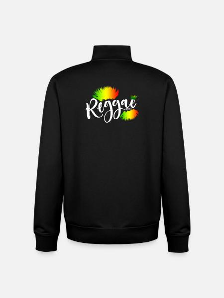 Reggae Rainbow Splash - Sweat zippé unisexe en coton bio Stanley/Stella - noir