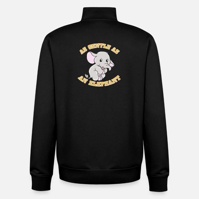 Elephant gift idea - Unisex Organic Zip Sweatshirt by Stanley/Stella - black