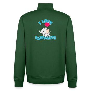 éléphant - Sweat zippé unisexe en coton bio Stanley/Stella - vert bouteille - Dos - AI Model Male 185 dark (185cm)