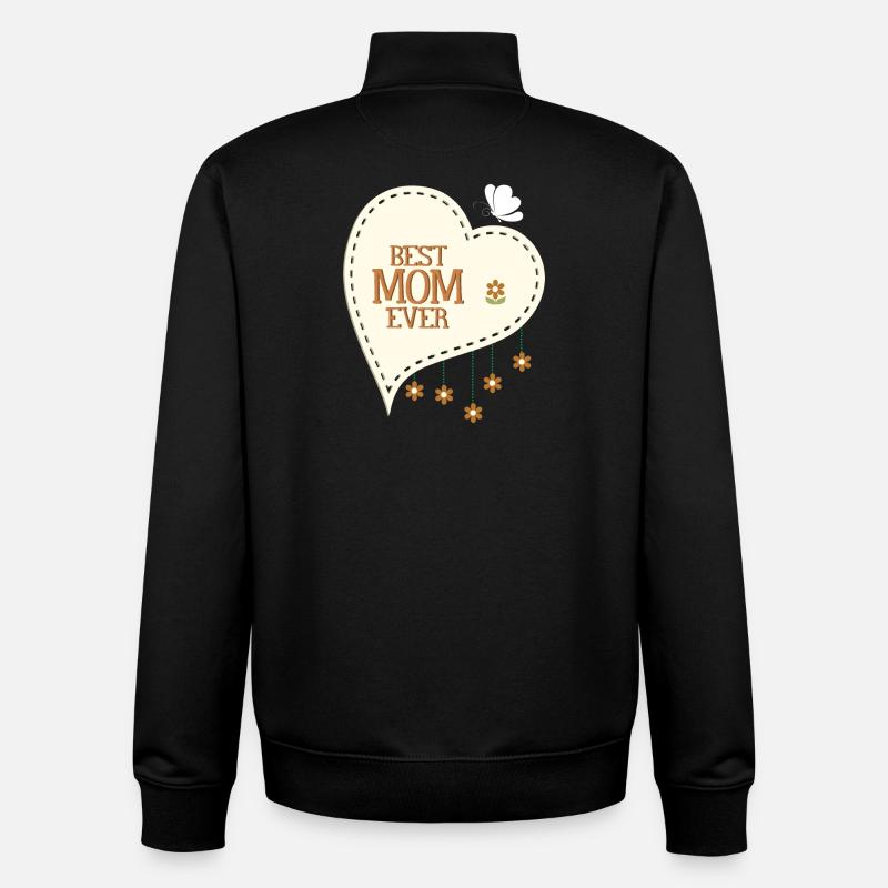 Meilleure maman jamais - Sweat zippé unisexe en coton bio Stanley/Stella - noir