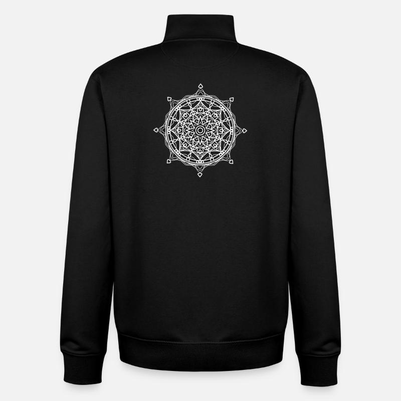 Mandala - Sweat zippé unisexe en coton bio Stanley/Stella - noir