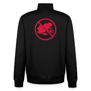 keine kroete zone frosch verboten schild silhouett - Unisex Organic Zip Sweatshirt von Stanley/Stella - Schwarz - Hinten - AI Model Male 185 light (185cm)