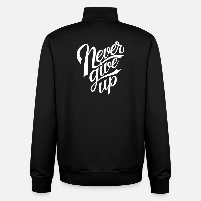 Never Give Up - Unisex Organic Zip Sweatshirt von Stanley/Stella - Schwarz