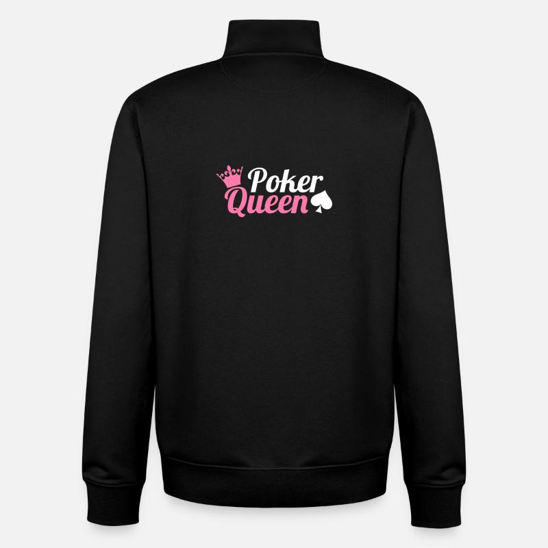 Reine de poker - Sweat zippé unisexe en coton bio Stanley/Stella - noir