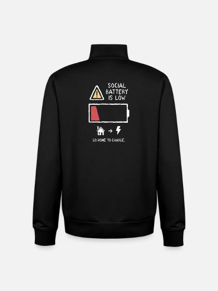 Social Battery - Unisex Organic Zip Sweatshirt von Stanley/Stella - Schwarz