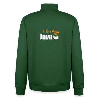 Ich liebe Java - Unisex Organic Zip Sweatshirt von Stanley/Stella - Flaschengrün - Hinten - AI Model Male 185 dark (185cm)