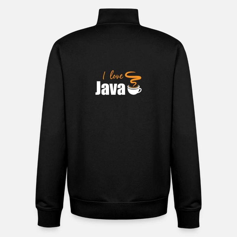 I love Java - Unisex Organic Zip Sweatshirt by Stanley/Stella - black