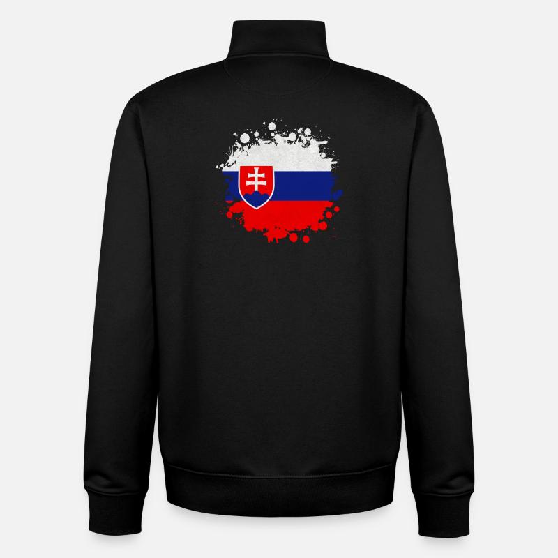 Slovaquie Klecks / Cadeau Bratislava Kaschau - Sweat zippé unisexe en coton bio Stanley/Stella - noir