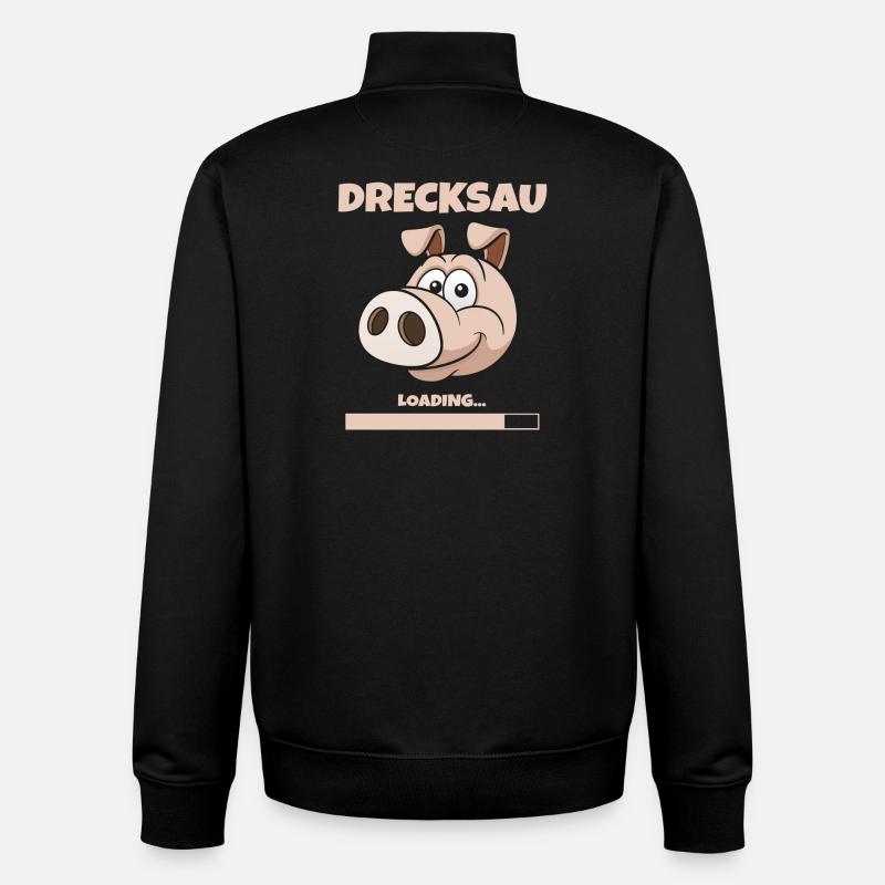 DRECKSAU - LOADING - Unisex Organic Zip Sweatshirt von Stanley/Stella - Schwarz