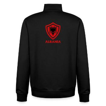 Albanische Flagge "Albanien Trikot" - Unisex Organic Zip Sweatshirt von Stanley/Stella - Schwarz - Hinten - AI Model Male 185 light (185cm)