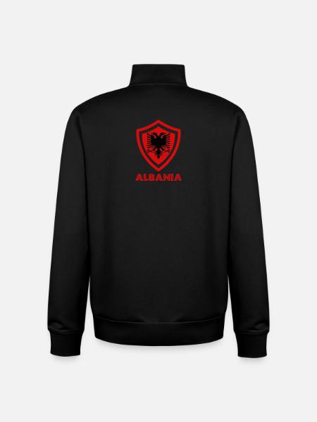 Albanian Flag "Albania Jersey" - Unisex Organic Zip Sweatshirt by Stanley/Stella - black