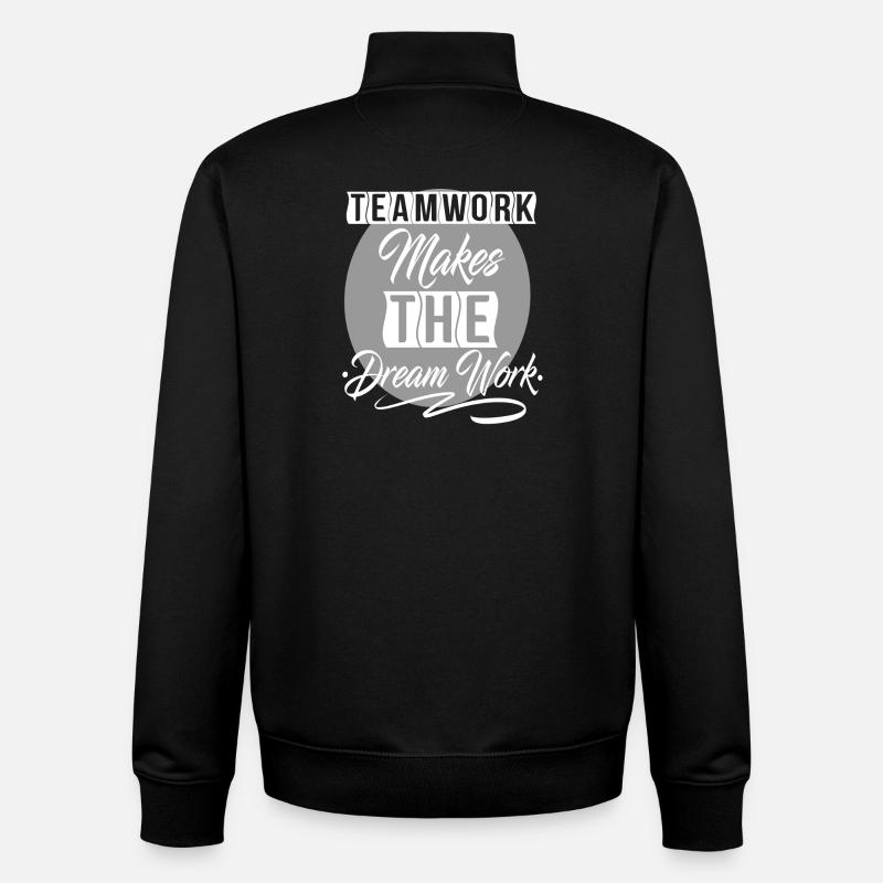 Teamwork Makes The Dream Work - Unisex Organic Zip Sweatshirt von Stanley/Stella - Schwarz