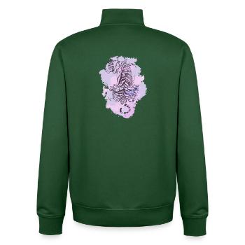 Tiger Lila - Unisex Organic Zip Sweatshirt von Stanley/Stella - Flaschengrün - Hinten - AI Model Male 185 dark (185cm)