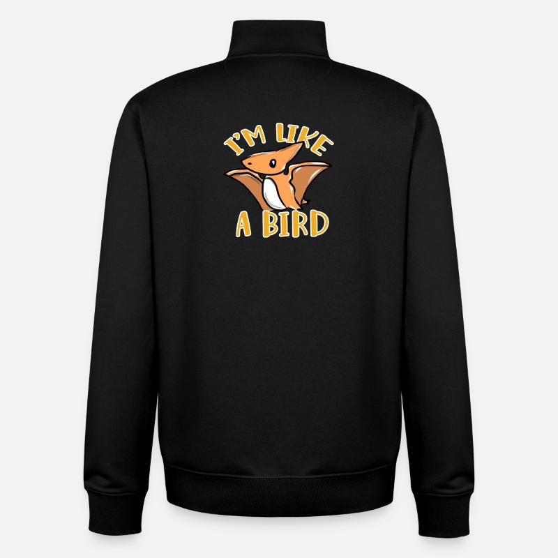 Dinosaurier Vogel - Unisex Organic Zip Sweatshirt von Stanley/Stella - Schwarz