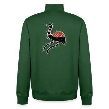 emu - Unisex Organic Zip Sweatshirt von Stanley/Stella - Flaschengrün - Hinten - AI Model Male 185 dark (185cm)