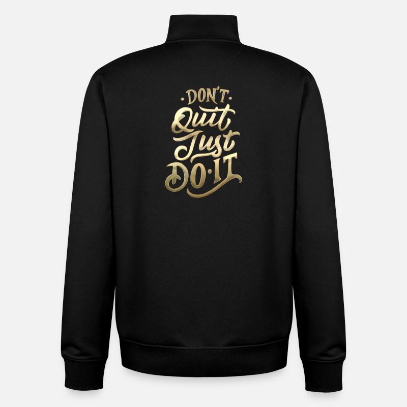 Ne quittez pas Gradient Script - Sweat zippé unisexe en coton bio Stanley/Stella - noir