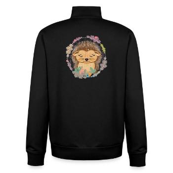Un petit hérisson mignon en hibernation - Sweat zippé unisexe en coton bio Stanley/Stella - noir - Dos - AI Model Male 185 light (185cm)