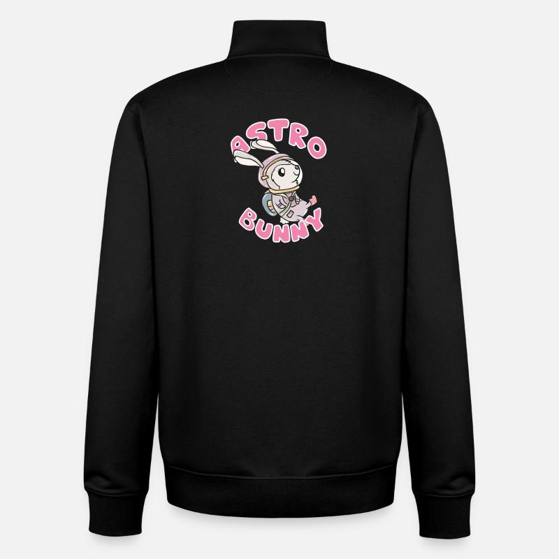 Astronaut bunny - Unisex Organic Zip Sweatshirt by Stanley/Stella - black