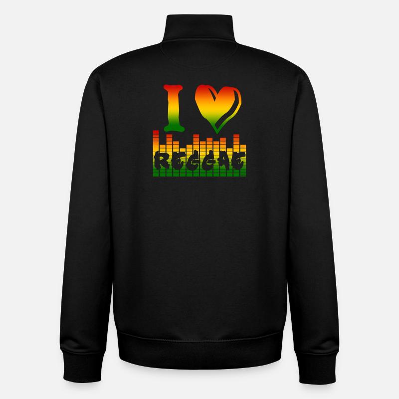 I Love Reggae Regenbogen - Unisex Organic Zip Sweatshirt von Stanley/Stella - Schwarz