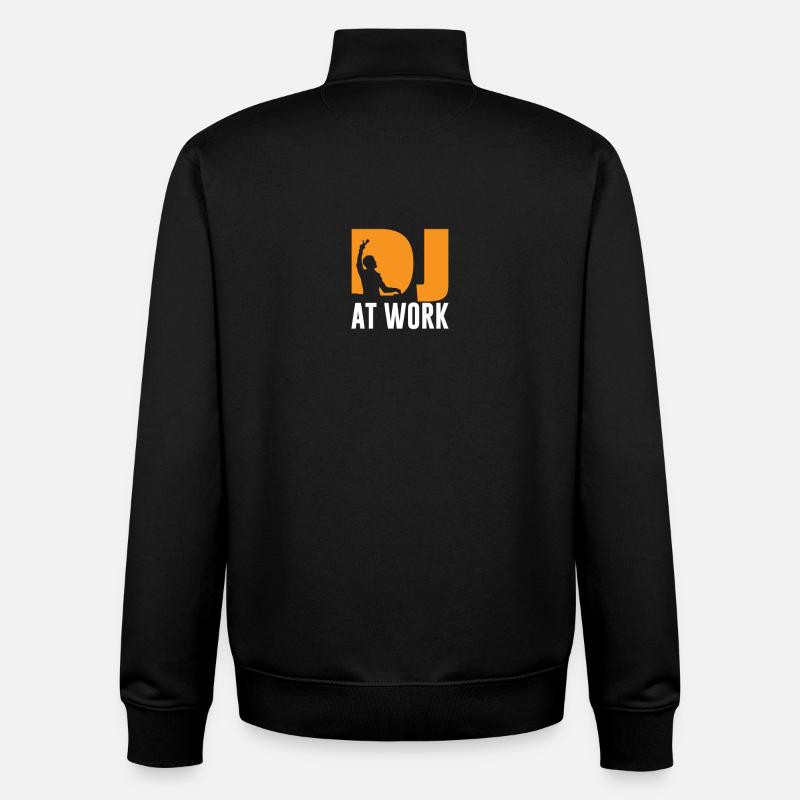 DJ at work - Unisex Organic Zip Sweatshirt by Stanley/Stella - black