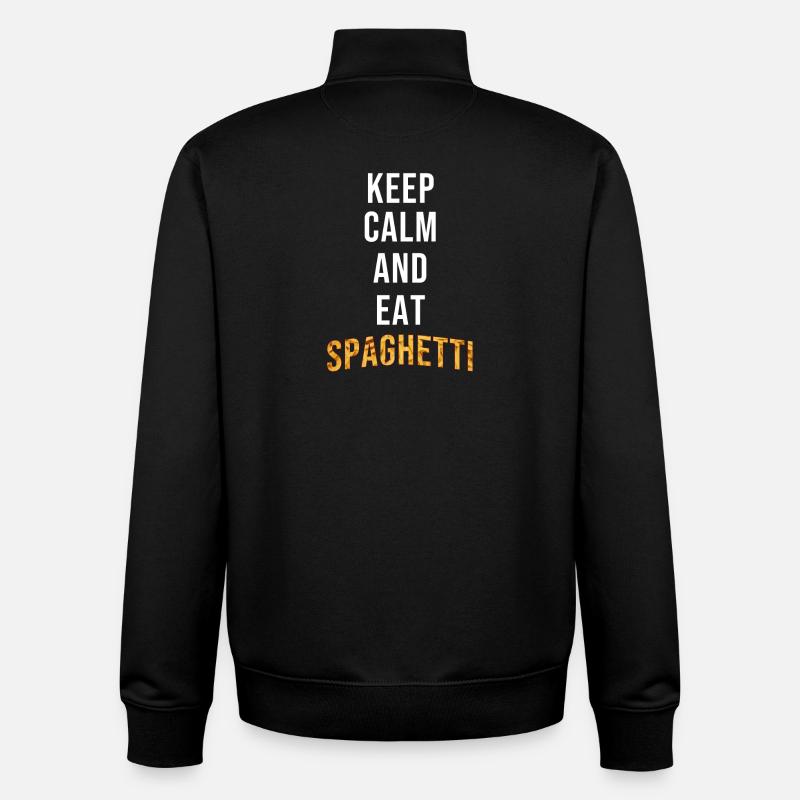 Keep Calm Eat Spaghetti - Unisex Organic Zip Sweatshirt von Stanley/Stella - Schwarz