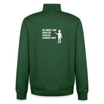 So sieht ein richtig cooler Lehrer aus - Unisex Organic Zip Sweatshirt von Stanley/Stella - Flaschengrün - Hinten - AI Model Male 185 dark (185cm)