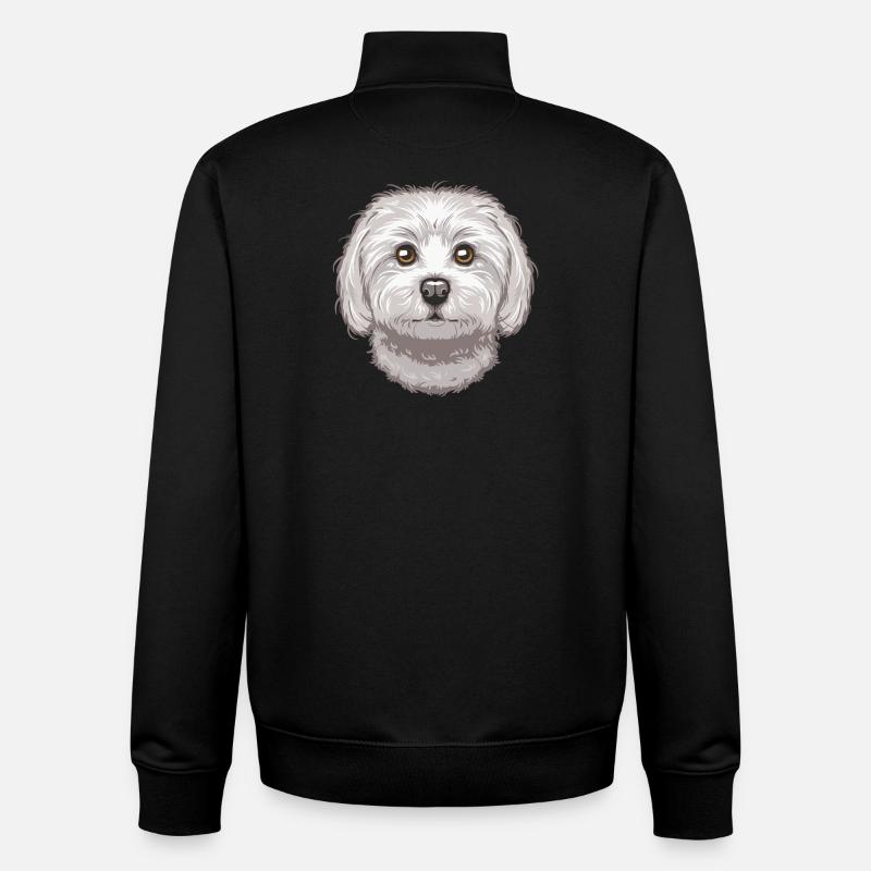 Maltese - Sweat zippé unisexe en coton bio Stanley/Stella - noir