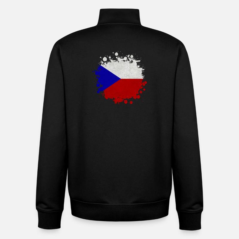Tschechien Klecks / Geschenk Prag Flagge - Unisex Organic Zip Sweatshirt von Stanley/Stella - Schwarz