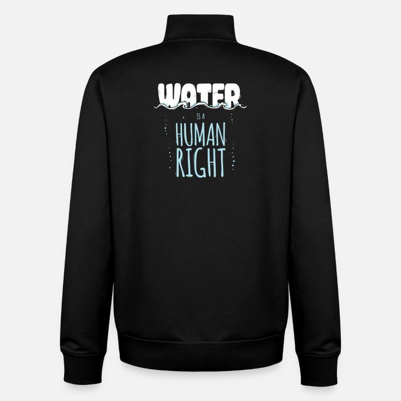 Water is a Human Right - Unisex Organic Zip Sweatshirt by Stanley/Stella - black