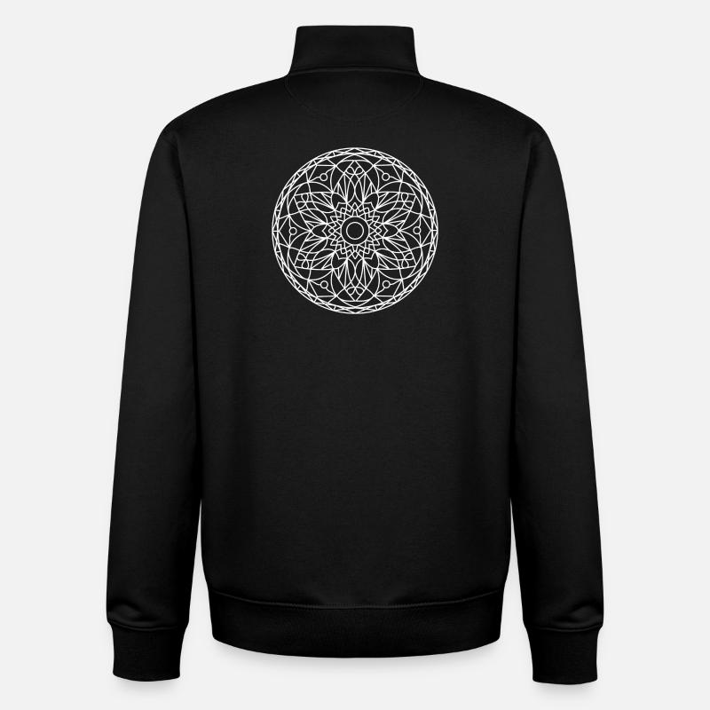 Mandala - Sweat zippé unisexe en coton bio Stanley/Stella - noir