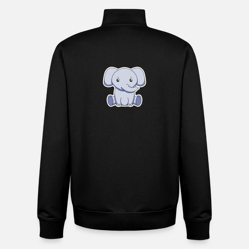 éléphant - Sweat zippé unisexe en coton bio Stanley/Stella - noir