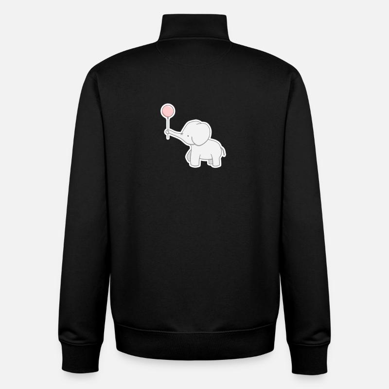 éléphant - Sweat zippé unisexe en coton bio Stanley/Stella - noir