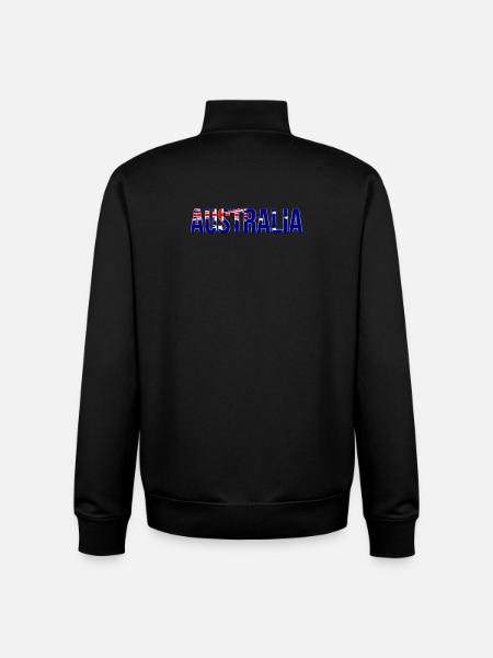 Australia Flag Font Design - Unisex Organic Zip Sweatshirt by Stanley/Stella - black