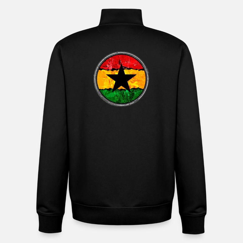 Rasta avec l’étoile - Sweat zippé unisexe en coton bio Stanley/Stella - noir