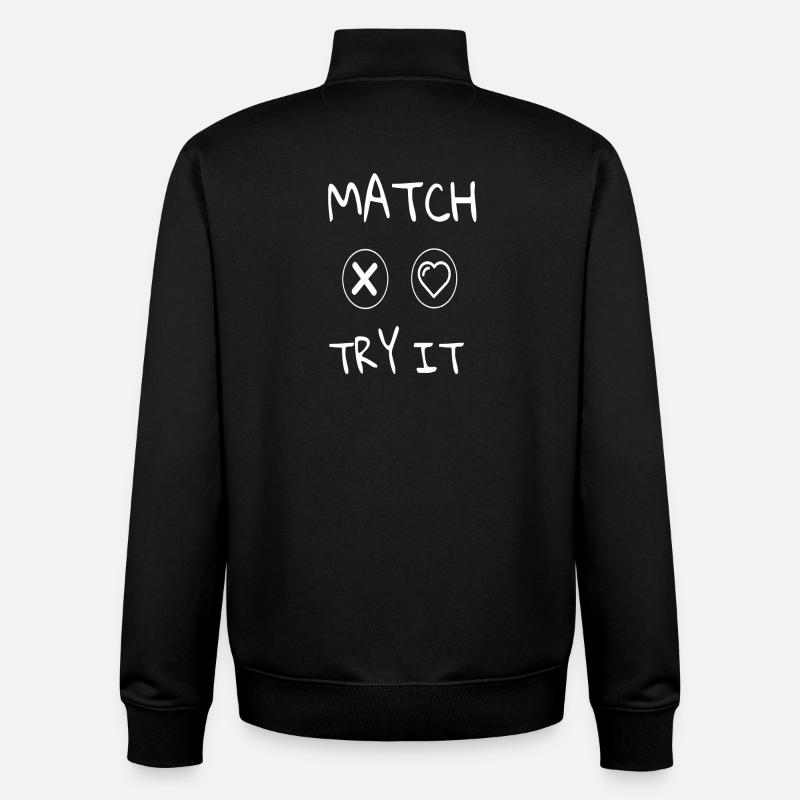 FLIRT Match text Art - Unisex Organic Zip Sweatshirt by Stanley/Stella - black