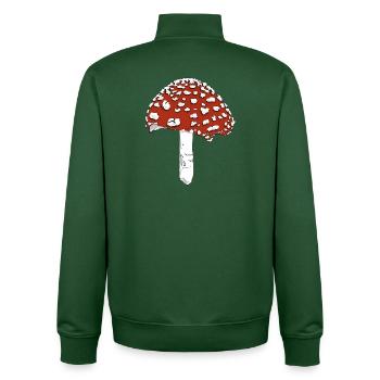 Champignon champignon amanite - Sweat zippé unisexe en coton bio Stanley/Stella - vert bouteille - Dos - AI Model Male 185 dark (185cm)