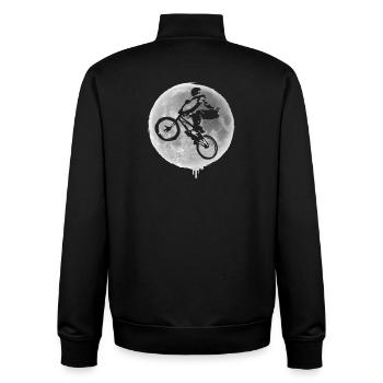 BMX &Lu - Cadeau BMX idéal pour son anniversaire - Sweat zippé unisexe en coton bio Stanley/Stella - noir - Dos - AI Model Male 185 light (185cm)