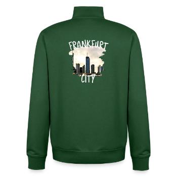 Ville de Francfort - Sweat zippé unisexe en coton bio Stanley/Stella - vert bouteille - Dos - AI Model Male 185 dark (185cm)