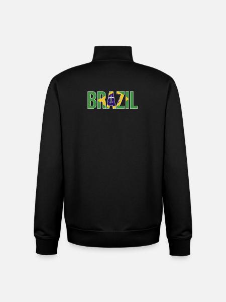 Brazilian flag typography - Unisex Organic Zip Sweatshirt by Stanley/Stella - black