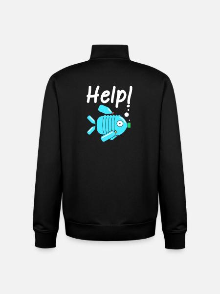 Plastic climate change environmental protection - Unisex Organic Zip Sweatshirt by Stanley/Stella - black