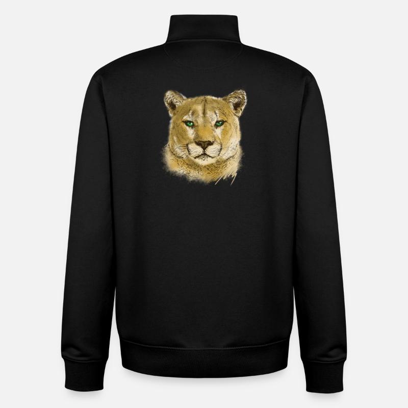 Cougar - Unisex Organic Zip Sweatshirt by Stanley/Stella - black