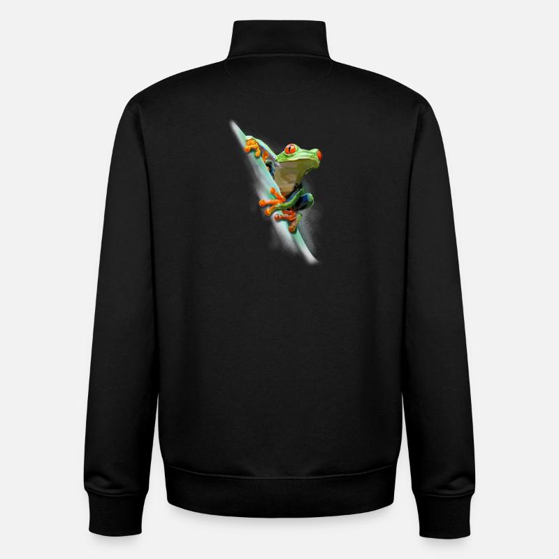 Grenouille - Sweat zippé unisexe en coton bio Stanley/Stella - noir