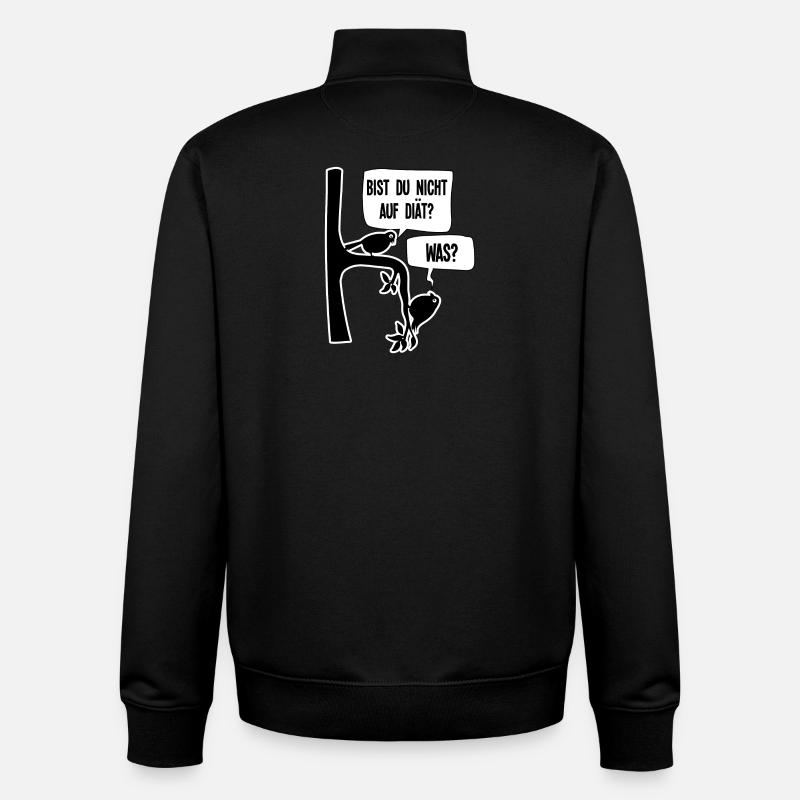 Graisse surpoids joufflu Drôle Drôle Proverbes - Sweat zippé unisexe en coton bio Stanley/Stella - noir