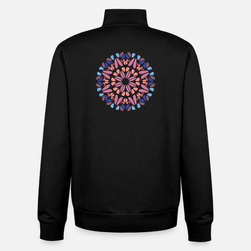 Mandala - Sweat zippé unisexe en coton bio Stanley/Stella - noir