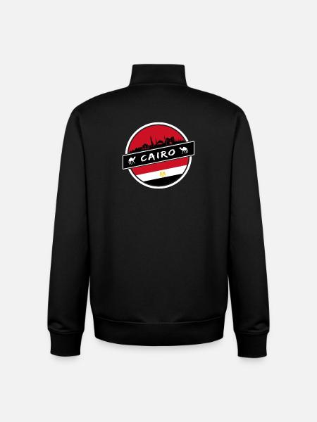 Cairo Egypt design with flag - Unisex Organic Zip Sweatshirt by Stanley/Stella - black